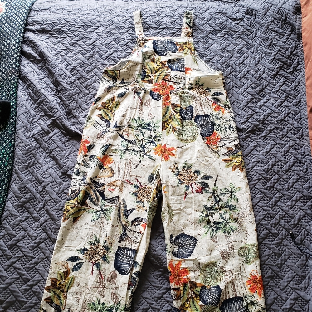 Unbranded Medium Wide Leg Linen Jumpsuit/Overalls